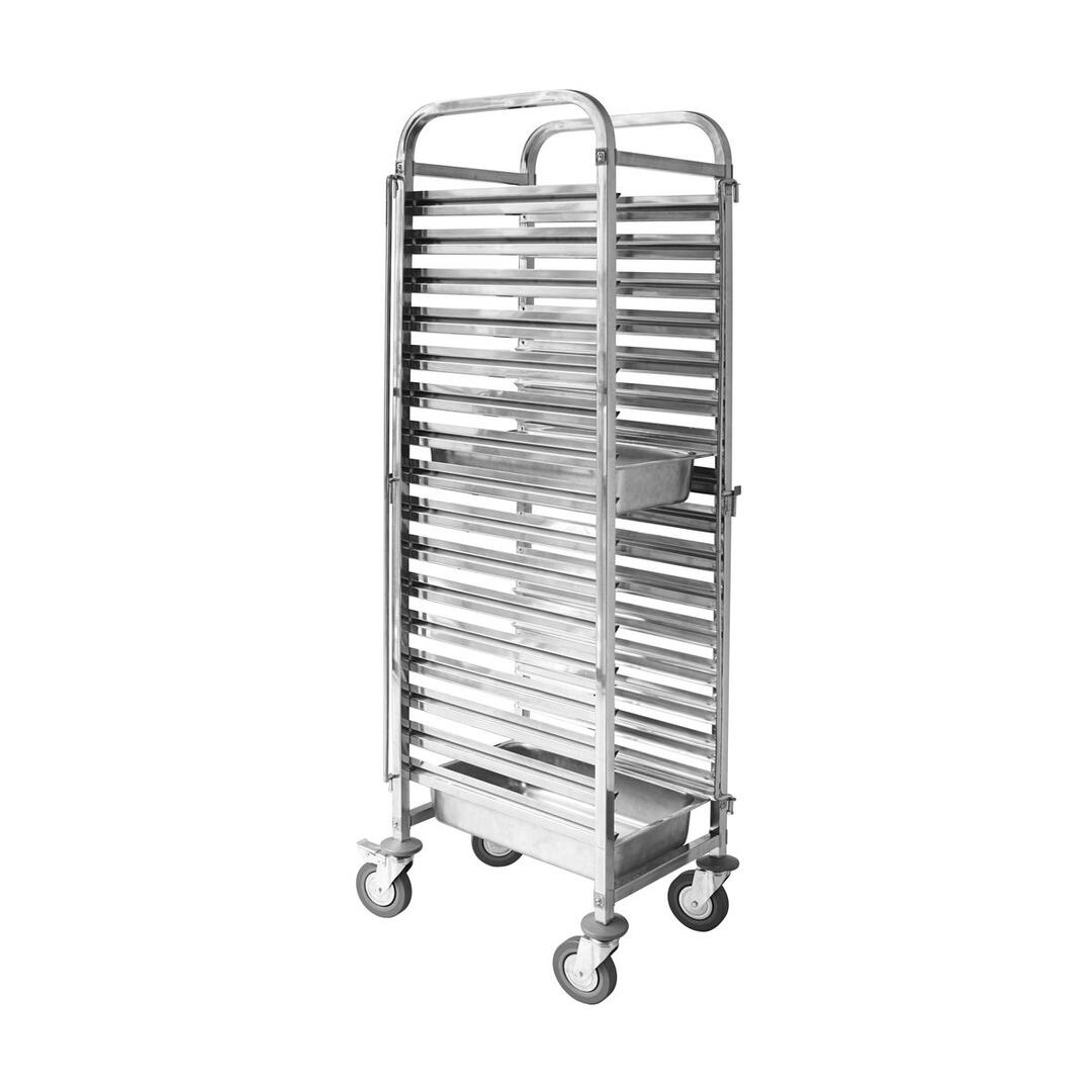 15-Tier Stainless Steel Trolley - For Gastronorm 1/1 Pans