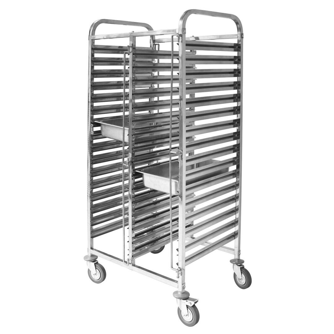 15-Tier Stainless Steel Trolley - For Gastronorm 1/1 Pans